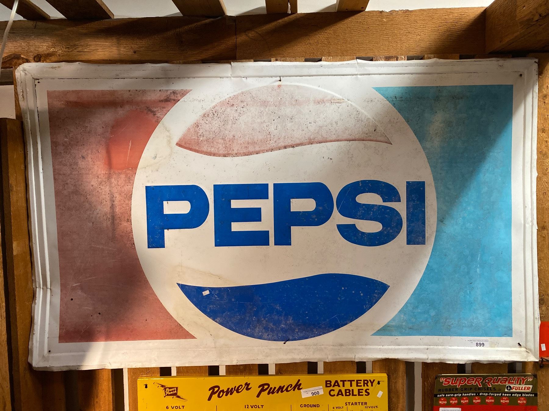 Custom Sign Pepsi Vintage Self Framed Embossed Pepsi Sign