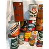 Image 2 : 2 Boxes Of Oil Cans, Pacific 66, Mobil Jet Oil, Esso, Etc…