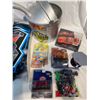 Image 4 : Tote Of Collectibles, Nascar Banners, Nascar Cereal Box, Nascar Cars, Etc..