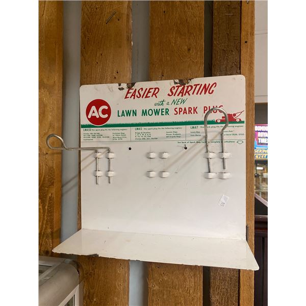 Vintage Ac Lawn Mower Spark Plug Display Rack