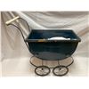 Image 5 : Vintage Navy Blue Baby Pram With Doll