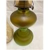 Image 2 : Vintage Green Glass Oil Lamp