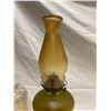 Image 3 : Vintage Green Glass Oil Lamp