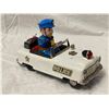 Image 2 : Tin Litho Japanese Police Car Has Missing Pieces, Battery Cover, Arm