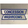 Image 1 : 2 Vintage Concession And Washrooms Signs, Washroom Sign Is Double Sided