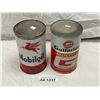 Image 1 : 2 Vintage Oil Cans, Mobil Oil And Gulf