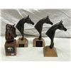 Image 1 : 4 Metal Horse Head Trophies