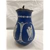 Image 2 : Rare Dark Blue Wedgwood Water Pitcher With Metal Lid