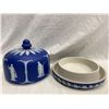 Image 6 : Early Rare Blue Wedgwood Lidded Cheese Dish