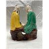 Image 2 : 2 Asian Men Sitting At Table Pottery Figurine