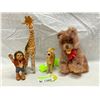 Image 1 : 4 Vintage Steiffs Bear, Giraffe, Deer And Anthropomorphic Hedgehog
