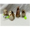 Image 1 : 4 Vintage Steiffs With Buttons In Ears, Squirrel, Bunny, Horse, And Guinea Pig