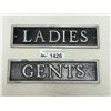 Image 1 : Pair Of Cast Aluminum Ladies And Gents Signs