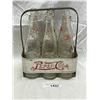 Image 1 : Vintage Metal Pepsi Double Dot 6 Pack Bottle Carrier With Bottles