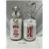 Image 1 : 2 Vintage Milk Bottles With Spoons, Silverwood's, And Cloverdale Darms