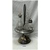 Image 1 : Vintage Silver Plate Etched Glass Cruet Set