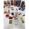 Image 5 : Box Full Of Vintage Cans And Matches, Tire Repairs, Oil Cans, Cashews Etc..