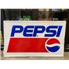 Image 1 : Vintage Self Framed Embossed Tin Pepsi Advertising Sign