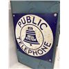 Image 3 : Vintage Public Telephone, Rotary Phone In Wooden Wall Hanging Box With Public Telephone Sign