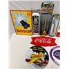 Image 2 : Assorted Signs And Thermometers, Coca Cola, Mermaid Cove, Monroe Shocks, Etc..