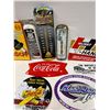 Image 3 : Assorted Signs And Thermometers, Coca Cola, Mermaid Cove, Monroe Shocks, Etc..