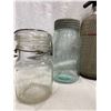 Image 2 : Box Of Vintage Mason Jars And Seltzer Bottle