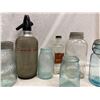 Image 3 : Box Of Vintage Mason Jars And Seltzer Bottle