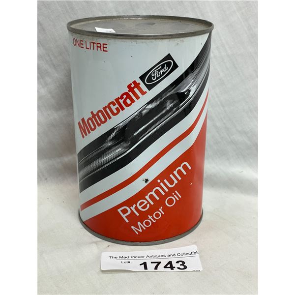 Vintage Motorcraft Ford Premium Motor Oil 1 Liter Can
