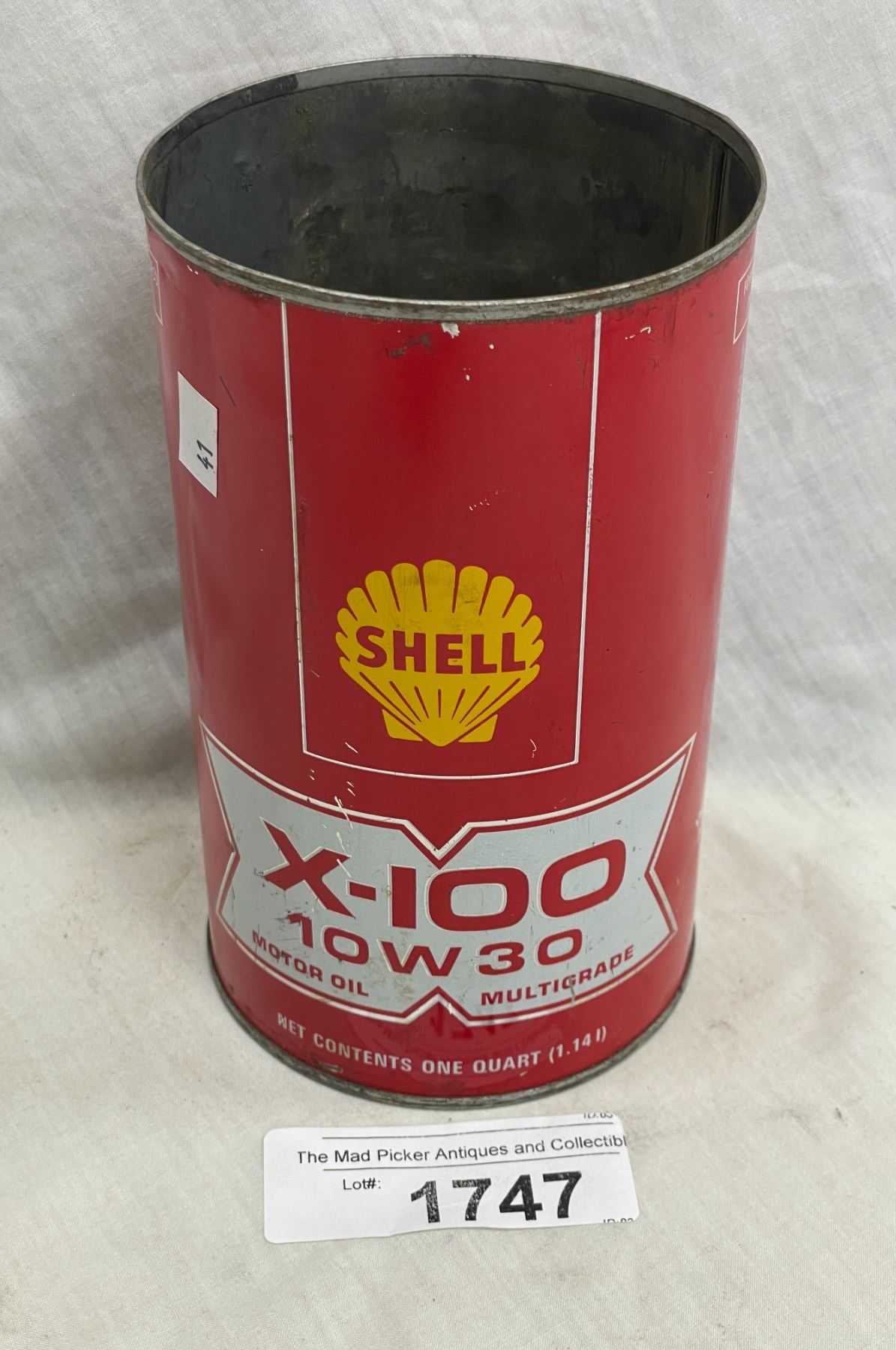 Shell X100 Vintage Shell X-100 Motor Oil Can 1 Quart