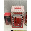 Image 4 : Tote Full Of Coca Cola Collectibles, Musical Bank, Coasters, Candle Holder, Etc…