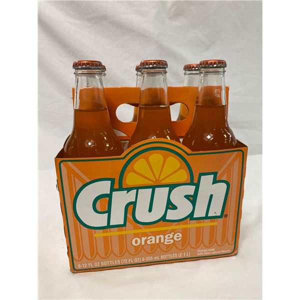 Orange Crush 6 Pack Paper Bottle Carrier With 6 Full Bottles