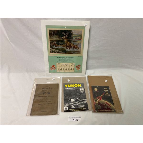 Vintage Canadian Ephemera, Calendar, Alaska Pocket Pilot, The Way To The Stars, Etc…