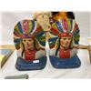 Image 2 : Assorted First Nations Collectibles And Bird Guides For British Columbia, Pair Of Chief Book Ends, E