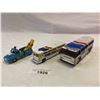 Image 1 : 1976 Tin Grey Hound Bus, Corgi Grey Hound Bus, And Budgie Breakdown Truck
