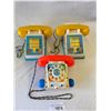 Image 1 : 3 Vintage Fisher Price Phones, Chatter Telephone, Pop Up Pal Etc..