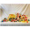 Image 1 : Large Assortment Of Vintage Fisher Price Toys, Parking Ramp Service Center With Accessories, Etc..