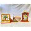 Image 2 : 3 Vintage Fisher Price Toys, Cash Register, Teaching Clock, Etc..