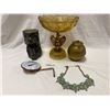 Image 1 : 5 Assorted Collectibles, Lizard Mug, Eagle Bowl, Lipton Souvenir Tea Caddy, Etc..