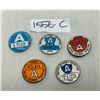 Image 1 : 5 Vintage Chauffeur Pins , 1971, 1969, 1968, 1966, And 1970