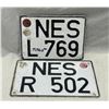 Image 1 : 2 Vintage European License Plates
