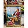 Image 1 : Coca Cola Girl On Boat Print In Original Coca Cola Frame
