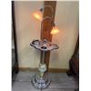 Image 1 : Vintage Smokers Ash Tray Lamp Stand With Art Glass Swirl Base