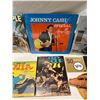 Image 3 : Assorted Records, Books, And Picture Disk, Johnny Cash, Village People, Etc…
