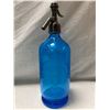 Image 1 : Vintage Crystal Spring Soda Water Company Victoria B.C Blue Glass Seltzer Bottle