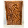 Image 1 : 1970s Hand Carved First Nations Plaque Raven & Killer Whale Signed P.J.