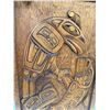 Image 3 : 1970s Hand Carved First Nations Plaque Raven & Killer Whale Signed P.J.