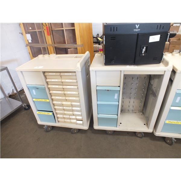 3 Medical Storage Carts On wheels