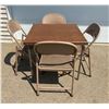 Image 1 : SAMSONITE CARD TABLE AND FOUR FOLDING CHAIRS