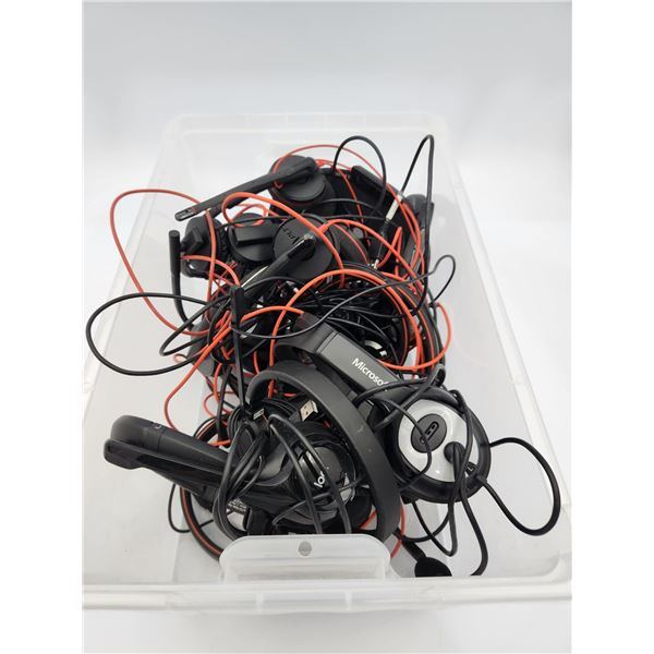 Lot of Wired Headsets Plantronics, Logitech, Microsoft