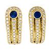 Image 1 : QUALITY Di Modolo 18K Yellow Gold 1.90 ctw Sapphire Diamond Huggie Cuff Earrings